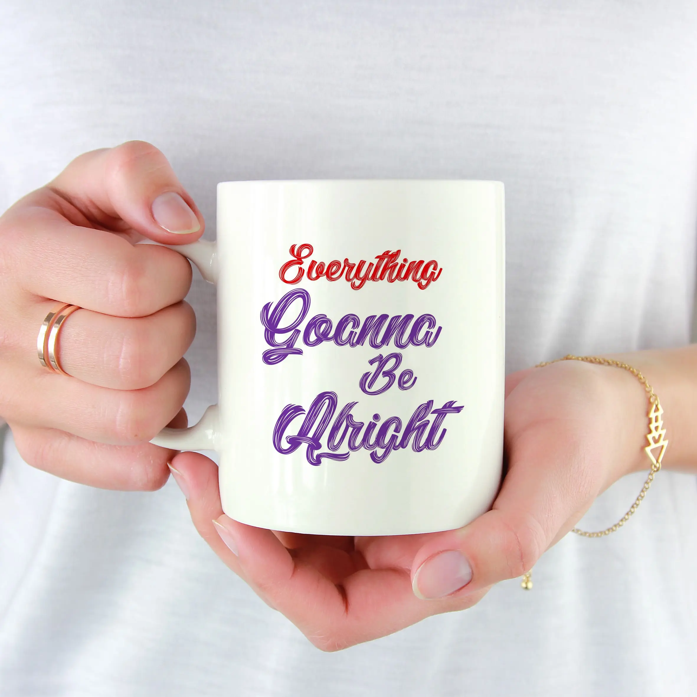 Everything Gonna Be Alright Coffee Mug 350ml – Motivational Quote - Image 3